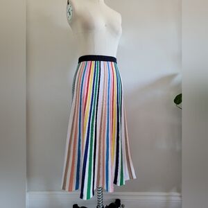 J. CREW multicolour rainbow stripe knit midi skirt